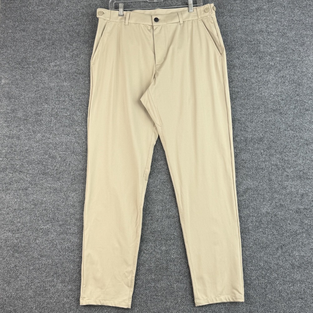 YoungLA Performance 62 Tech Pants Mens 36L Trench Beige Slim Stretch Chino